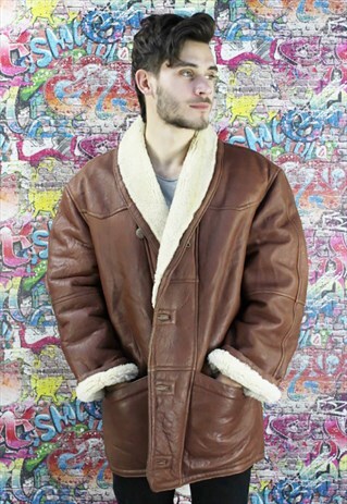 VINTAGE AVIATOR/FLYING JACKET. SHEARLING SHEEP SKIN. UNISEX.