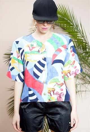 SHORT SLEEVE CROPPED BLOUSE FROM EARLY 90S