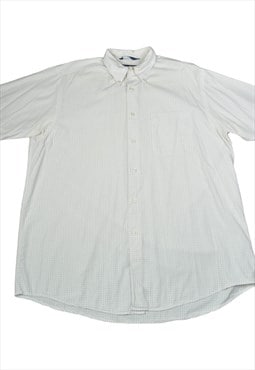 Vintage Shirt Nautica Pattern Short Sleeve White Large