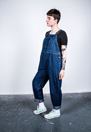 VINTAGE BLUE DENIM DUNGAREES