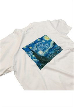 Vincent Van Gogh Starry Night T-Shirt Minimalist Graphic