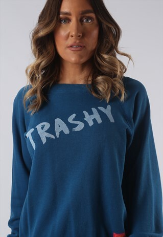SWEATSHIRT TOP JUMPER BICH REBORN TRASHY PRINT UK 8 (HKDR)
