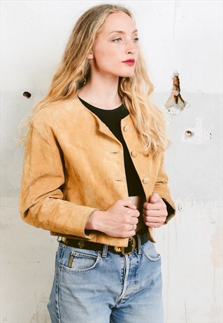 VINTAGE 90S SUEDE CROP JACKET