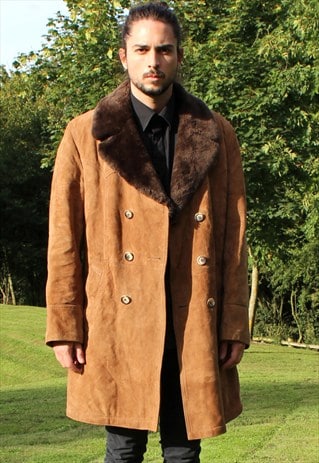 VINTAGE 80S SHEEPSKIN JACKET SHERPA - LARGE/XL - FESTIVAL