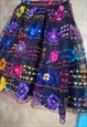 Net Size lack Full Skirt with embroidered Daisy's  Size XS