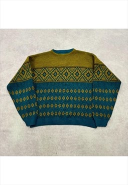 Vintage abstract knitted jumper Men's M