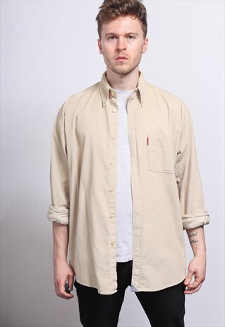 VINTAGE CORDUROY CORD SHIRT BEIGE