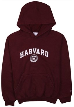 Vintage 90's Champion Hoodie Harvard Pullover Burgundy Red