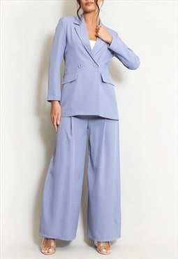 Tailored Wide Leg Trouser Suit In Blue
