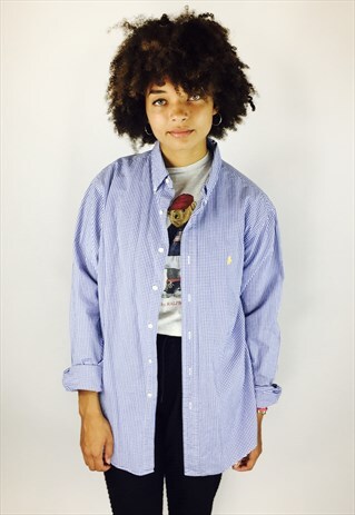 90S RALPH LAUREN COTTON GINGHAM SHIRT