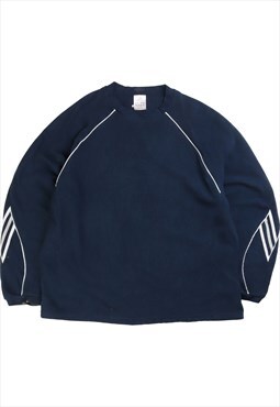 Vintage  Adidas Jumper Fleece Jumper Pullover Blue XLarge