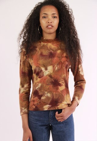 VINTAGE PATTERNED STRETCH TOP