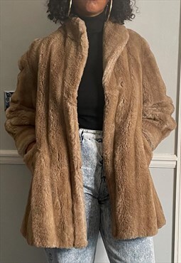 Vintage Blonde Faux Fur Coat