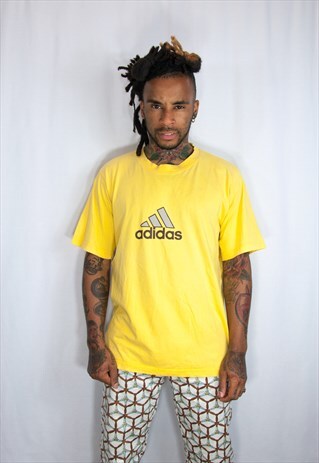 ADIDAS YELLOW VINTAGE T SHIRT