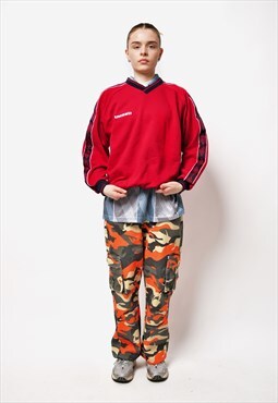 UMBRO red vintage sweatshirt Cozy and warm v-neck sport