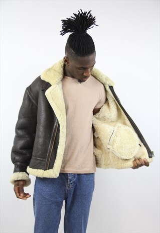 VINTAGE AMAZING LEATHER SHEEPSKIN WINTER COAT