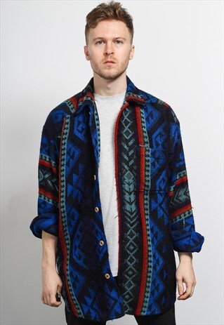 VINTAGE AZTEC PATTERNED SHIRT