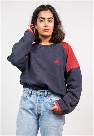 VINTAGE 90'S NAVY ADIDAS SWEATSHIRT JUMPER