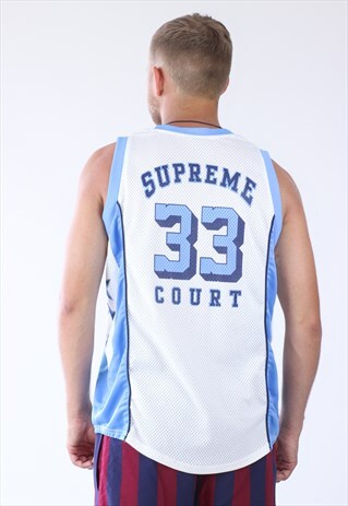 VINTAGE MENS NIKE SUPREME COURT 33 BIG LOGO JERSEY TANK MESH