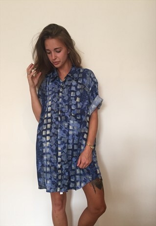 CRAZY PATTERNED OVERSIZED RETRO VINTAGE FESTIVAL SHIRT.