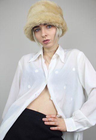 SHEER WHITE VINTAGE EMBROIDERED SHIRT