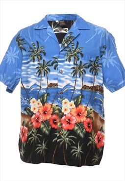 Vintage Tropical Multi-Colour Beach Design Hawaiian Shirt - 