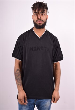 NIKE MENS VINTAGE T-SHIRT TOP LARGE BLACK 90'S