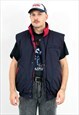 VINTAGE 90S GILET REVERSIBLE PUFFY SLEEVELESS JACKET VEST