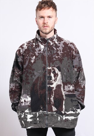 VINTAGE ZIP UP FLEECE JACKET TOP