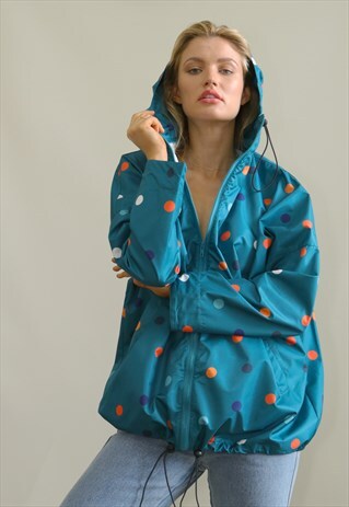 POLKA DOT Y2K WINDBREAKER RAINCOAT