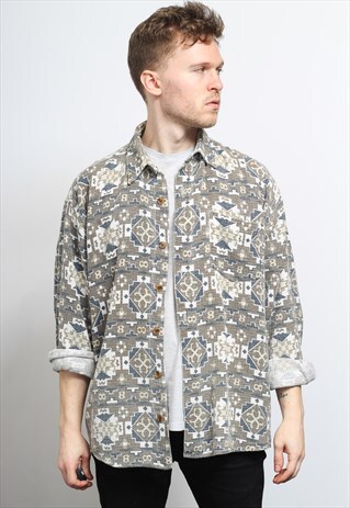 VINTAGE AZTEC PATTERNED SHIRT