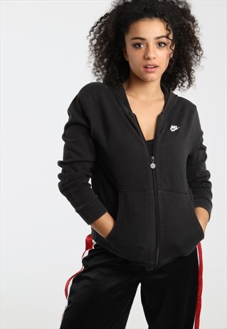 90S NIKE EMBROIDERED LOGO ZIPPED HOODIE