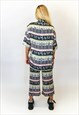 JUNGLECLUB FAUX SILK CULOTTES WITH TRIBAL 90'S PRINT