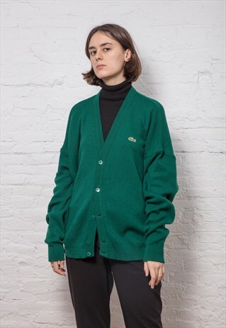 VINTAGE LACOSTE GREEN CARDIGAN
