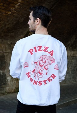 Pizza Monster Men's Halloween Graphic Sweatshirt