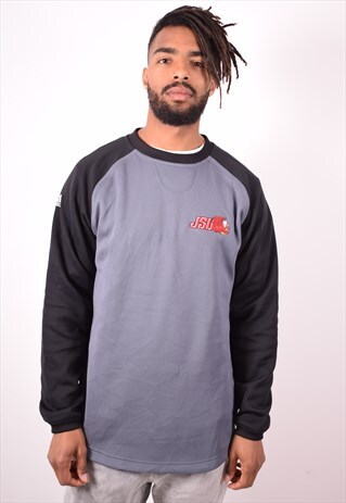 ADIDAS MENS VINTAGE SWEATSHIRT JUMPER MEDIUM GREY 90S