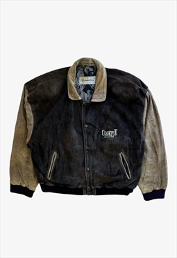 Vintage 80s Men's Cockpit Line Leather Trucker Jacket