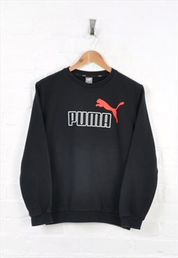 Vintage Puma Sweater Black Ladies Medium CV11856