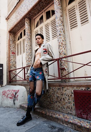 ROSES JEANS WITH MESH FABRIC