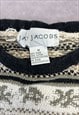 VINTAGE KNITTED JUMPER ABSTRACT PATTERNED KNIT SWEATER