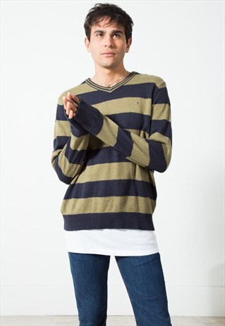ON SALE VINTAGE 80S TOMMY HILFIGER KNITWEAR JUMPER / S0226