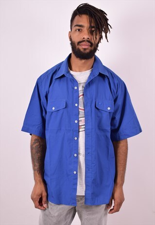 CAMEL MENS VINTAGE SHIRT XXL BLUE 90S