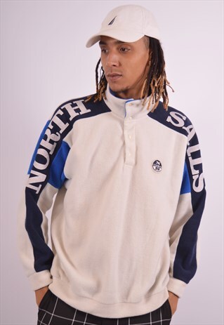 VINTAGE NORTH SAILS FLEECE JUMPER OFF WHITE