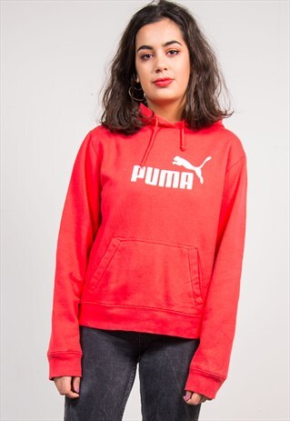 90'S VINTAGE RED PUMA HOODIE SWEATSHIRT