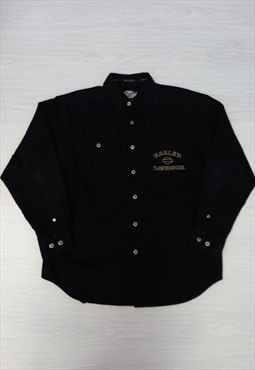 00's Shirt Black Embroidered Button-Up