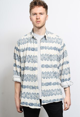 VINTAGE AZTEC PATTERNED SHIRT