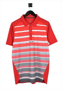 Oakley Red Grey Polo Shirt