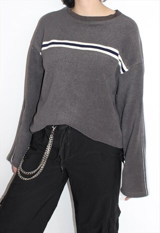 GREY STRIPED UNISEX FLEECE