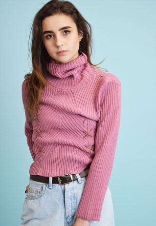 90'S RETRO KNIT PASTEL TEEN JUMPER TOP