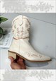COWBOY BOOTS CREAM WESTERN COWGIRL BOOTS